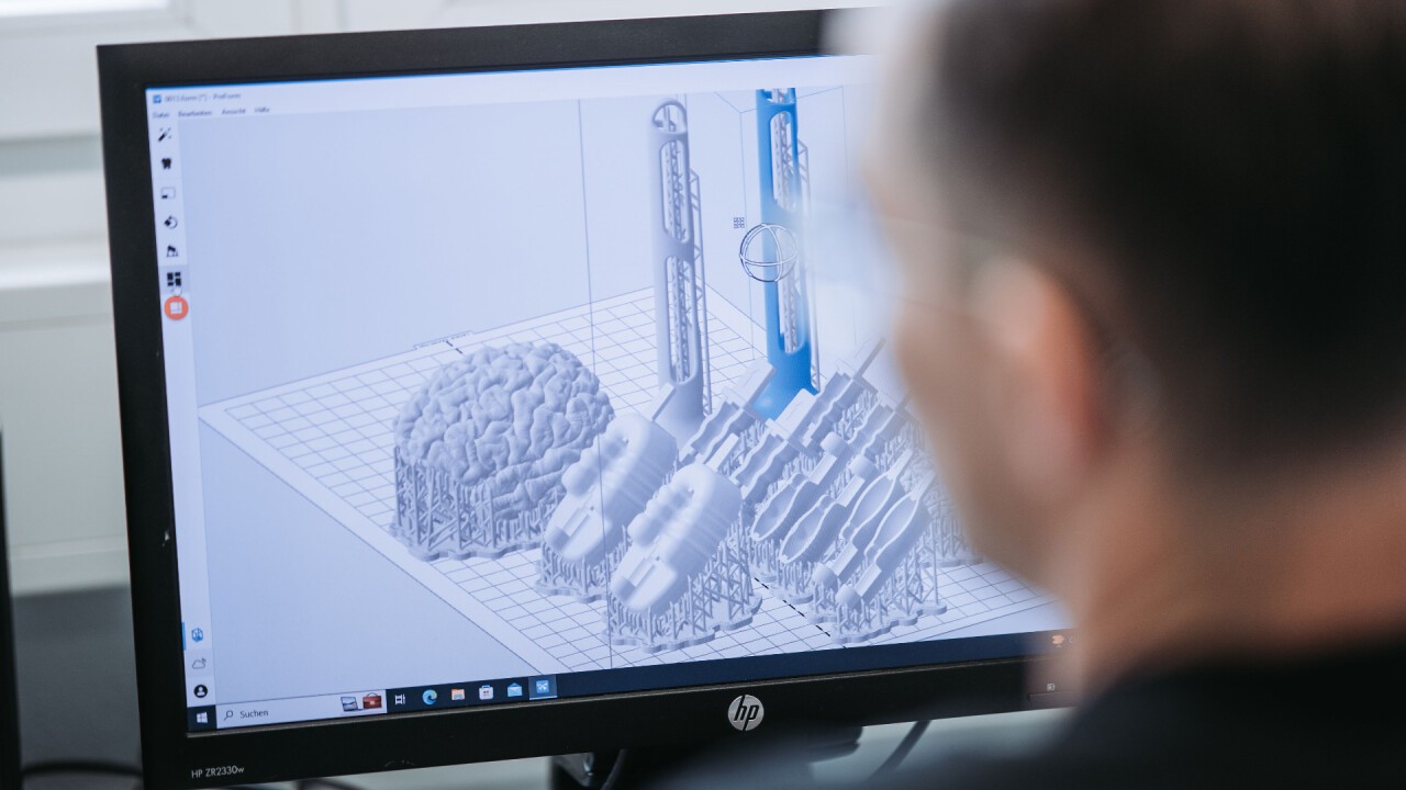 Engineer preparing prototypes printing process