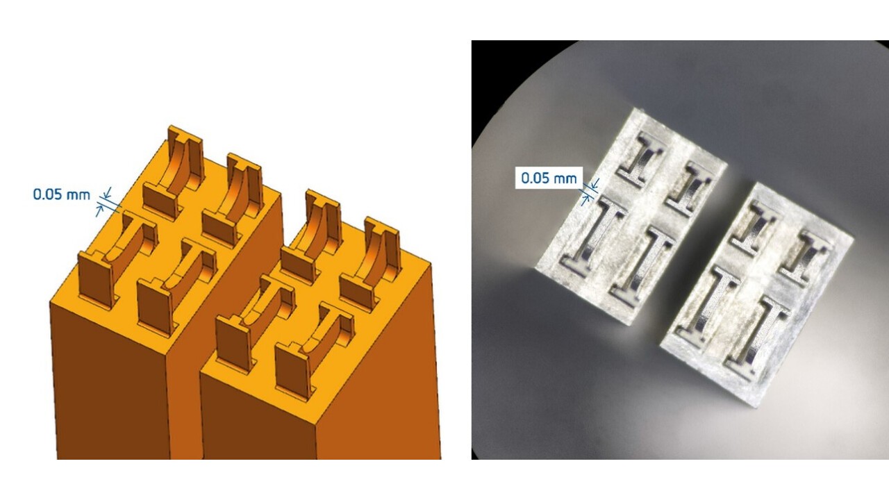 Minimale Wandstärken von 0.05 mm sind erreichbar